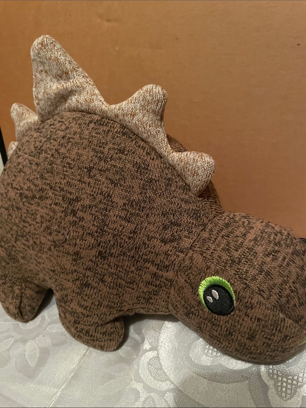 Plush Brown Dino Stuffed Animal - Soft Dino Toy